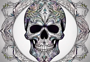 psychedelic skull tattoo idea