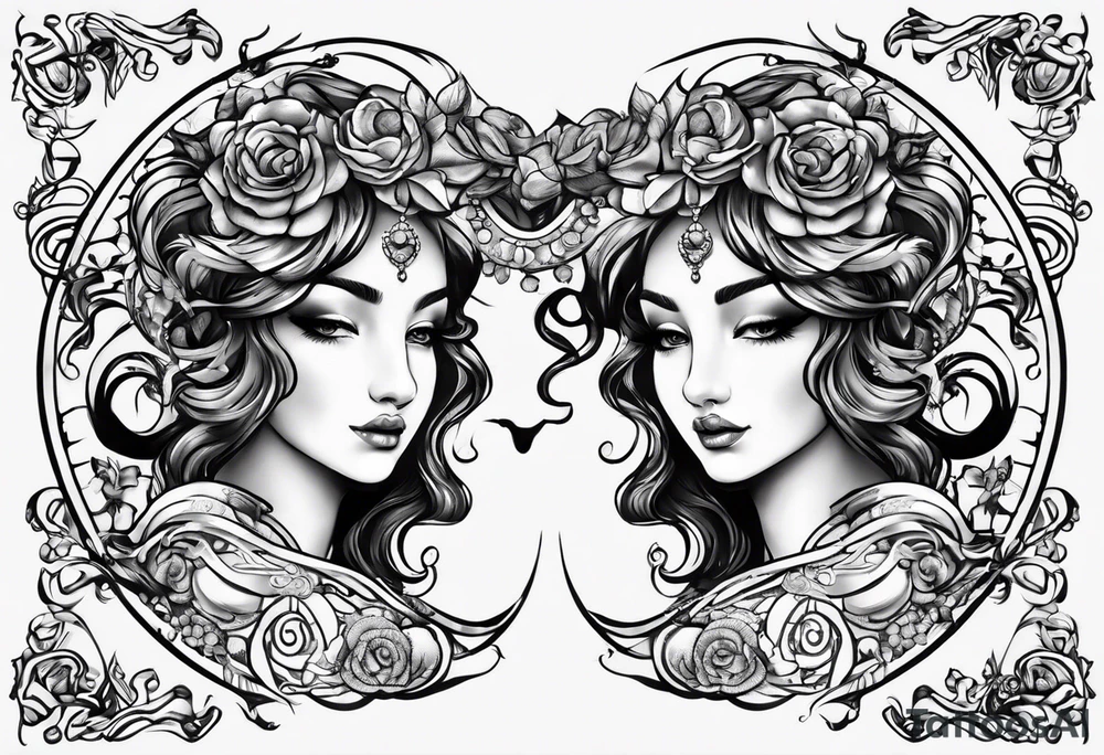 Mom aries and 2 small aries as children tattoo idea