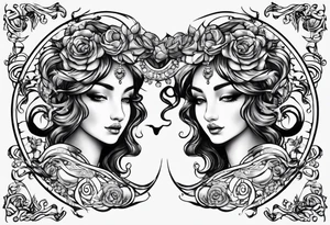 Mom aries and 2 small aries as children tattoo idea