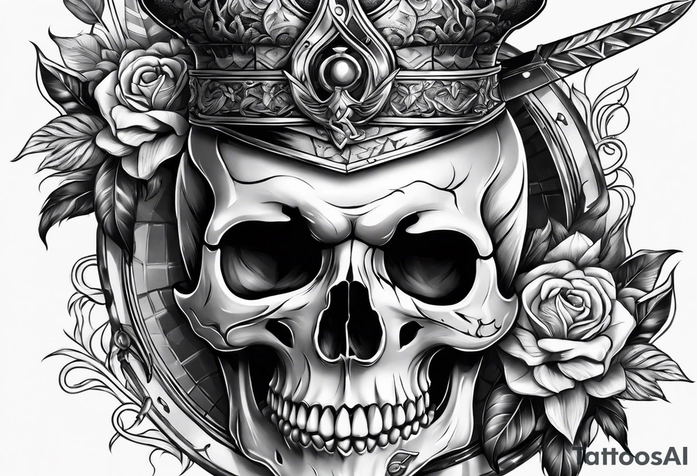 Skull and dagger tattoo idea