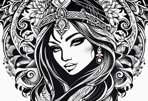 tribal full sleeve that represents strength and love. tattoo idea