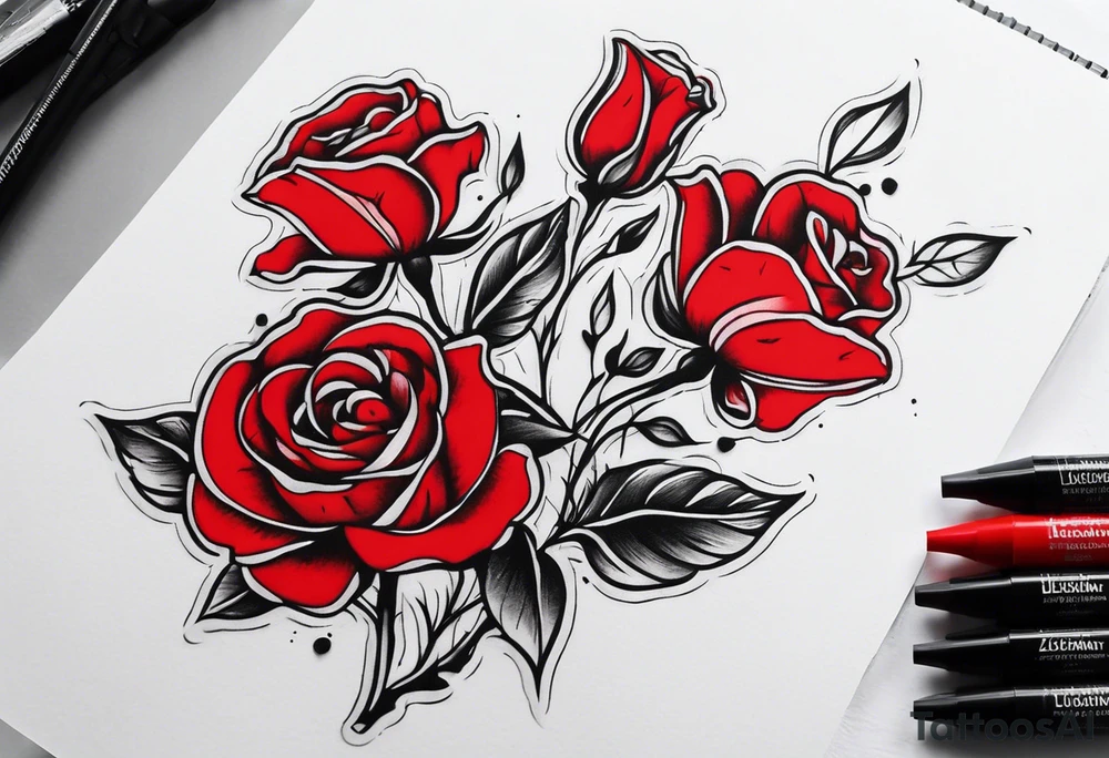 Zwei Rosen mit Leuchtturm tattoo idea