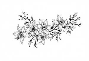 daffodils and holly flowers tattoo idea