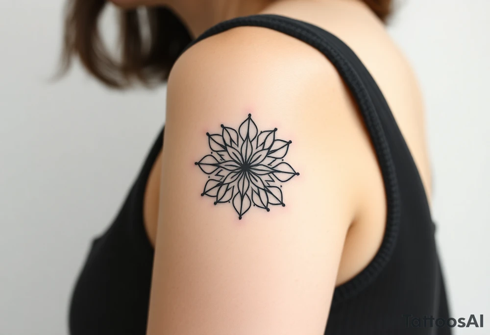 A Flower of Life pattern with delicate dot work shading, creating depth and dimension tattoo idea