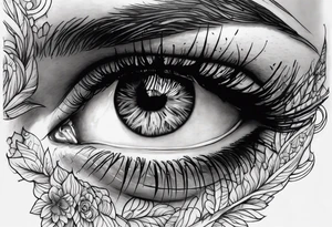 Feminine Eye melting tattoo idea