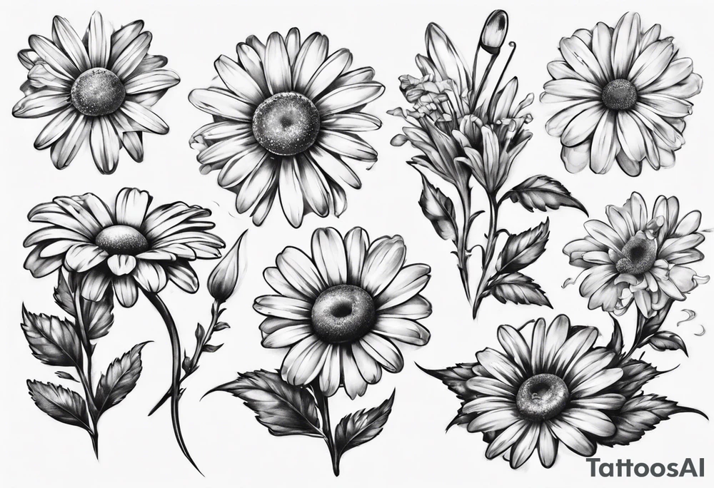 Daisy for men tattoo idea