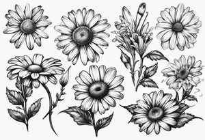 Daisy for men tattoo idea
