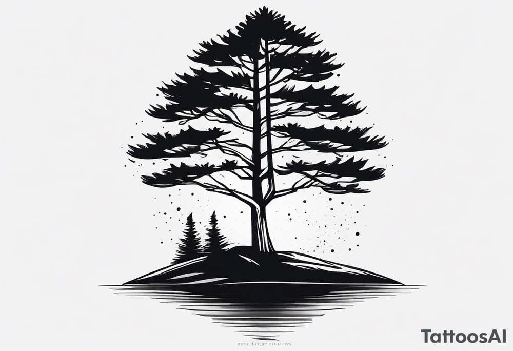 A tall pine tree, representing endurance and resilience tattoo idea