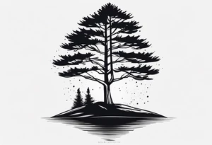 A tall pine tree, representing endurance and resilience tattoo idea