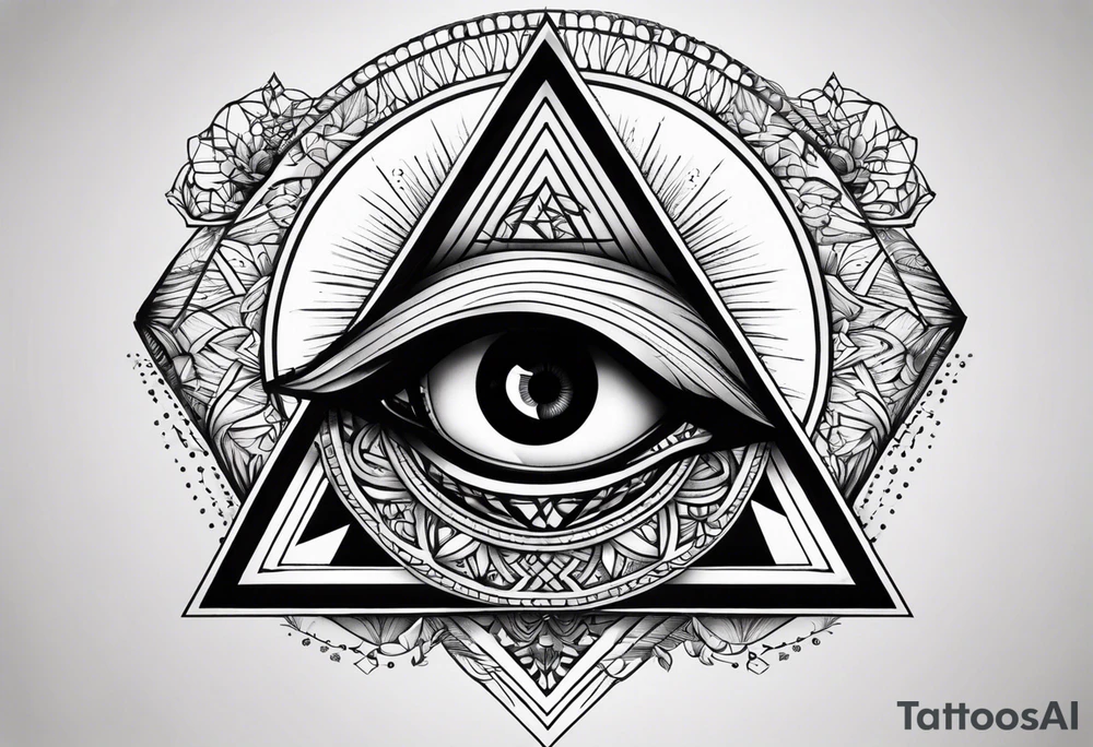 triangle tattoo with eye inside tattoo idea