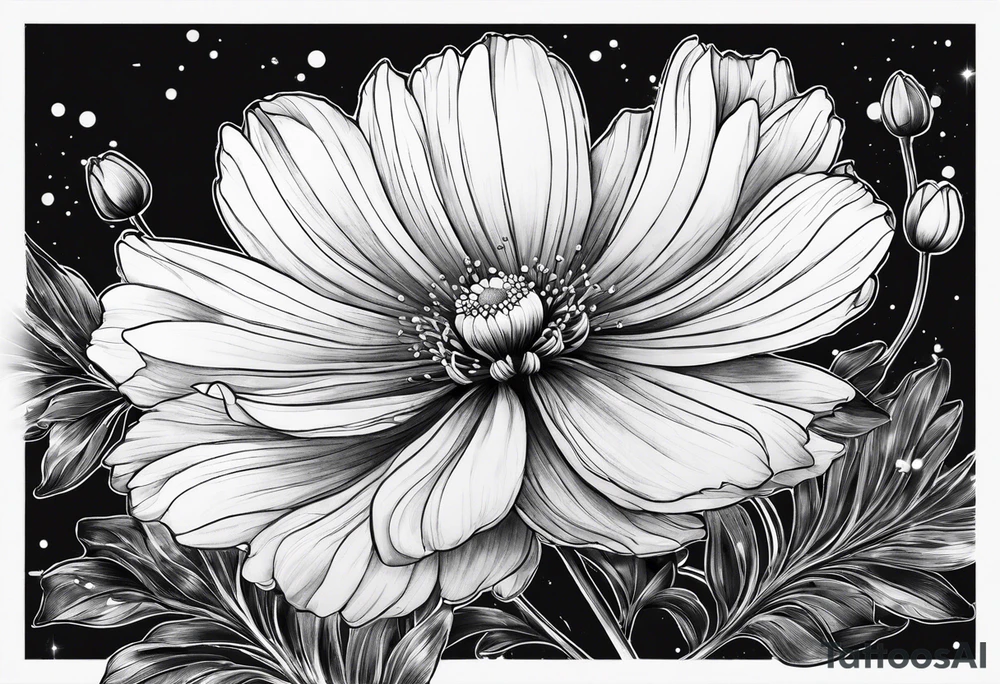 Cosmos flowers tattoo idea