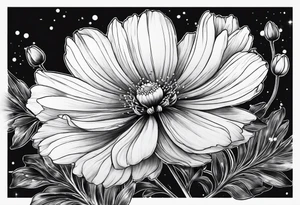 Cosmos flowers tattoo idea