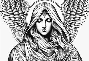 Religious, angel, powerful tattoo idea