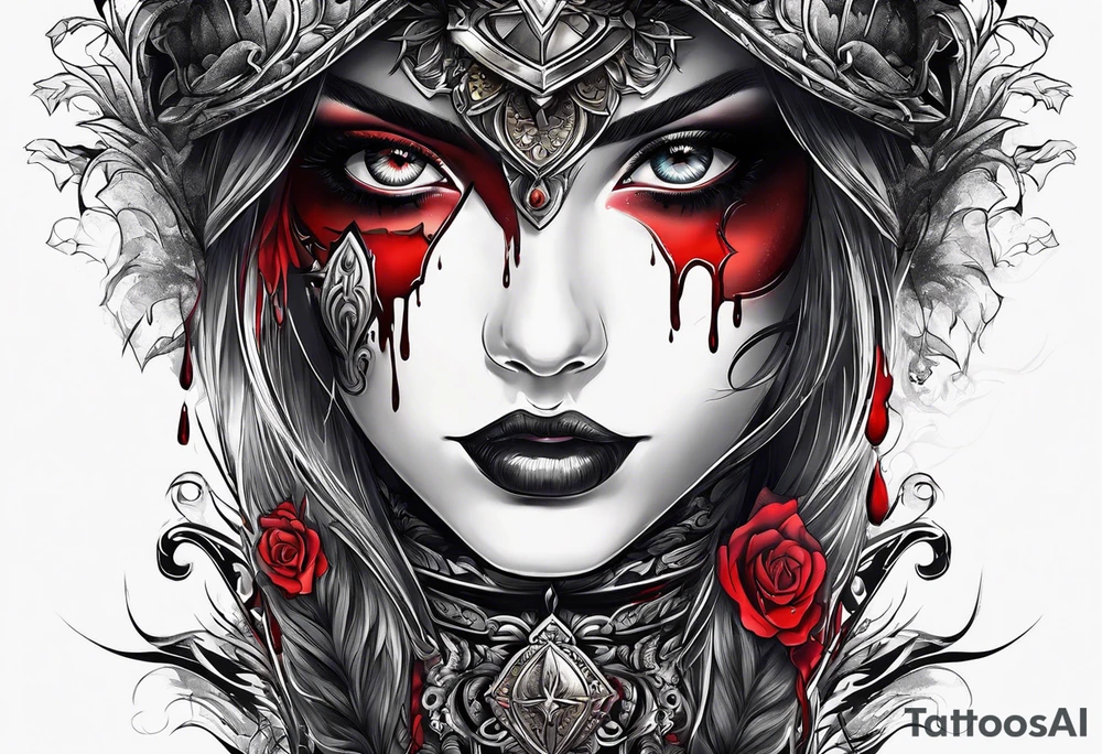Alucards bleeding eye tattoo idea