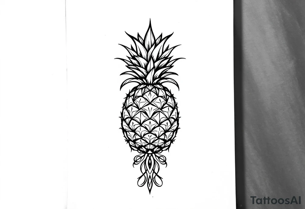 Crown pineapple vagina anus tattoo idea