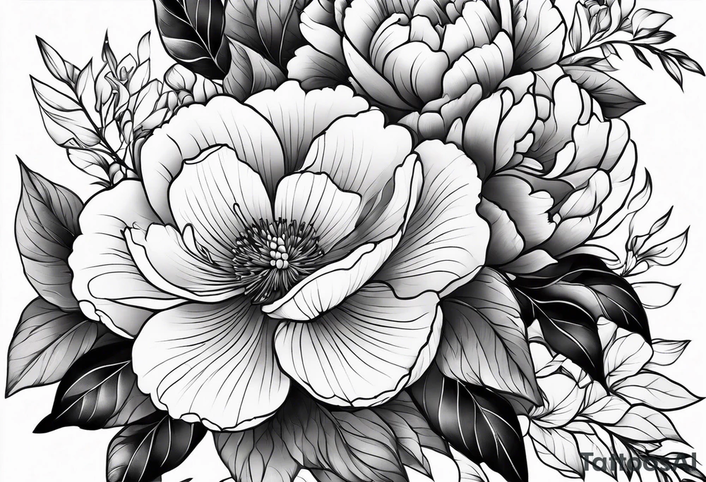 Japanese flowers tattoo idea