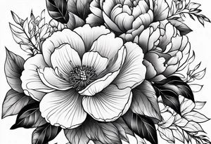 Japanese flowers tattoo idea