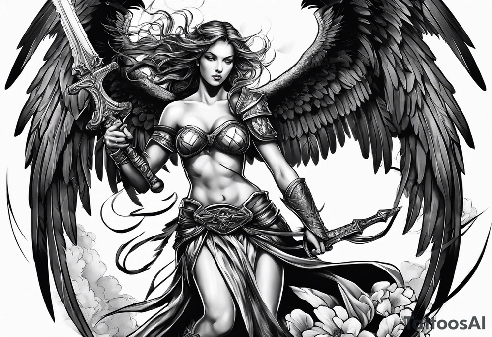 Angel warrior killing fight a bad angel tattoo idea