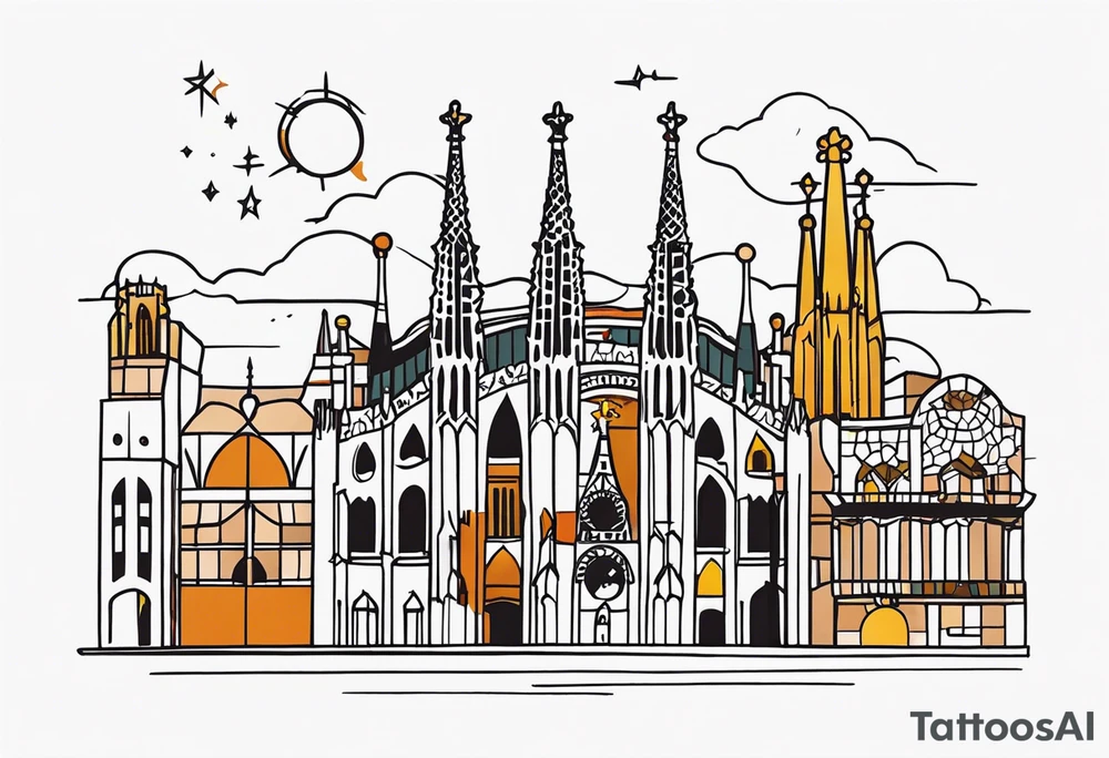 Simple design representing Barcelona tattoo idea