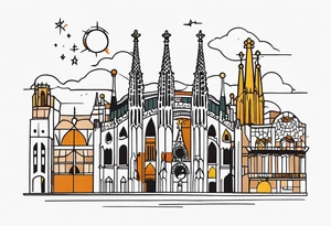Simple design representing Barcelona tattoo idea