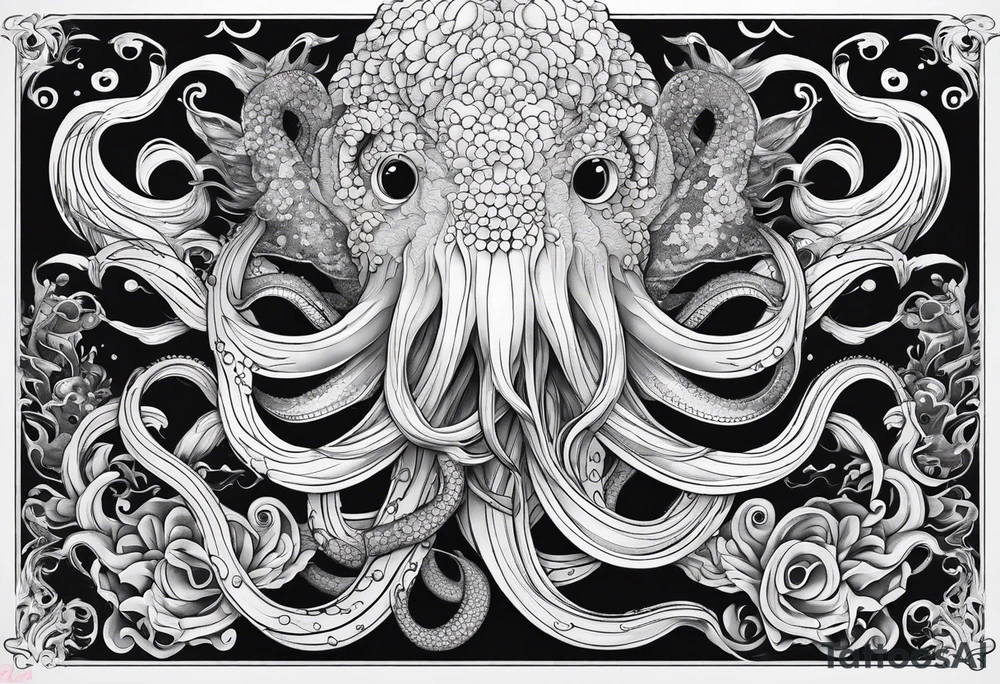 minimal tentacles tattoo idea