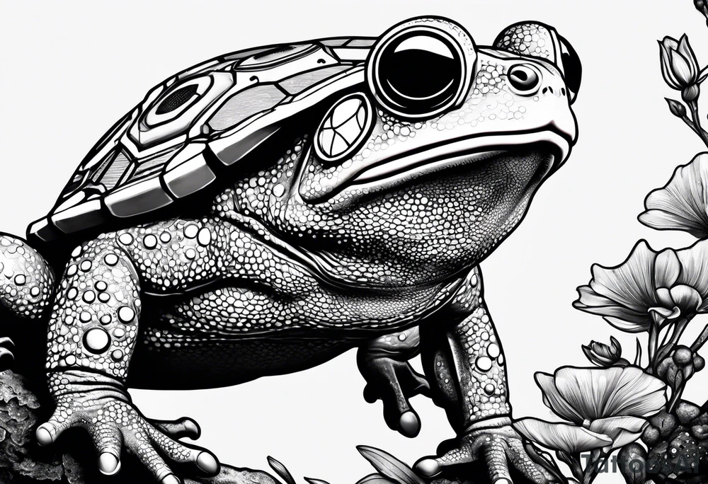 Toad with astronaut helmet tattoo idea
