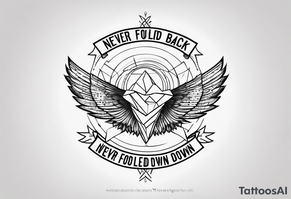 Minimalist design for a small tattoo with quote " never fold never back down" tattoo idea Minimalist design for a small tattoo with quote " never fold never back down" tattoo idea