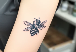 bee with a pilots hat flying next to a cessna tattoo idea