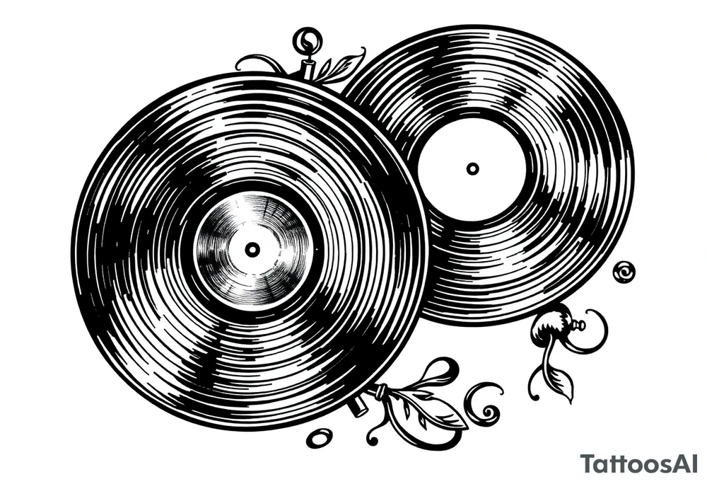 two vinyl records tattoo idea