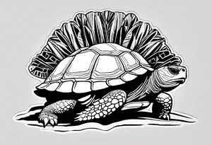 native american tortoise with the name sam incorporated into thje shell design tattoo idea
