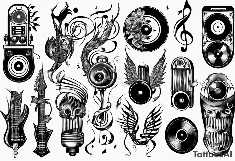music sound tattoo idea