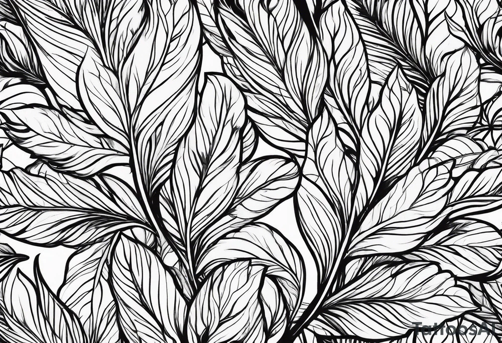 leaves that look like feathers tattoo idea