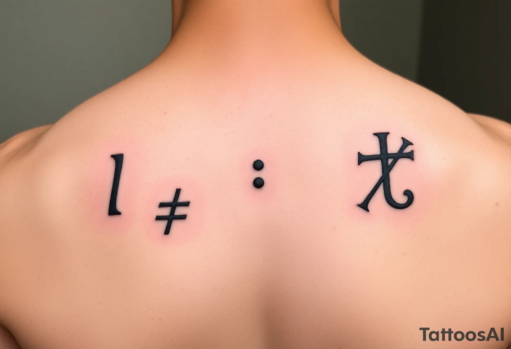 tattos based on linguistic or Math symbols such as ";","...","%", "{}", "~" tattoo idea