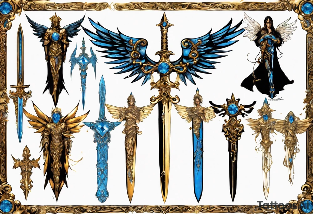 Gold
Bronze
Angel
Sword
Muscle
Blue
Diamonds
Leather tattoo idea