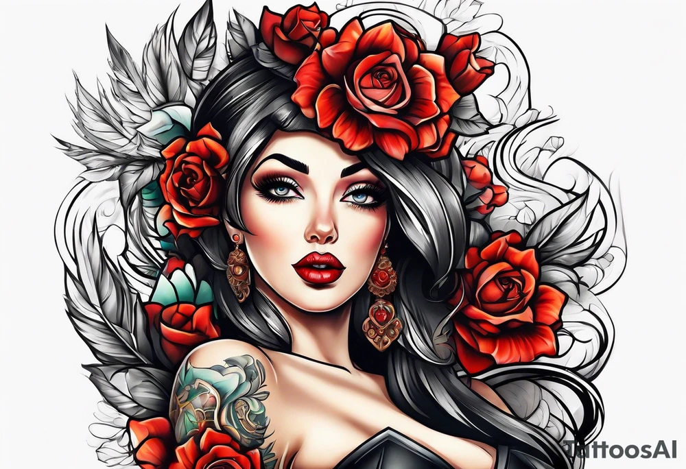 Pinup girl tattoo idea