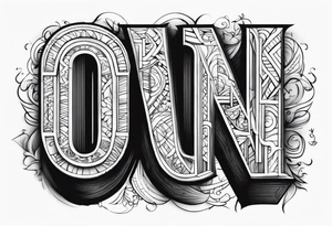 HD letter combined tattoo idea