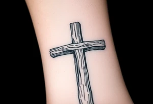 a wooden 12kv pole. Make the pole a cross that has a hidden resemblance to god. tattoo idea