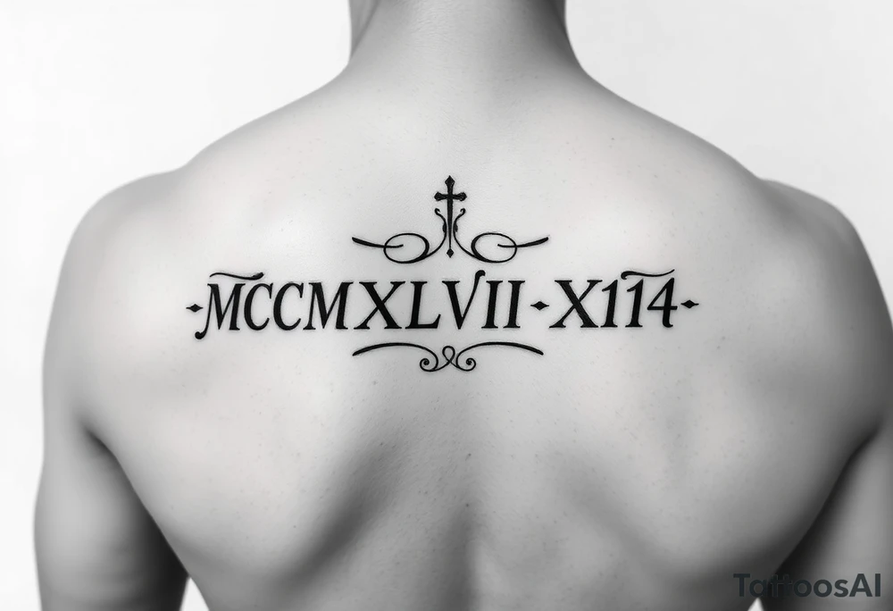 put MCMXLVII XIV on a forarm tattoo idea