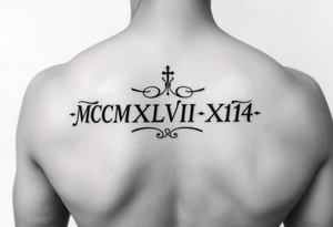put MCMXLVII XIV on a forarm tattoo idea