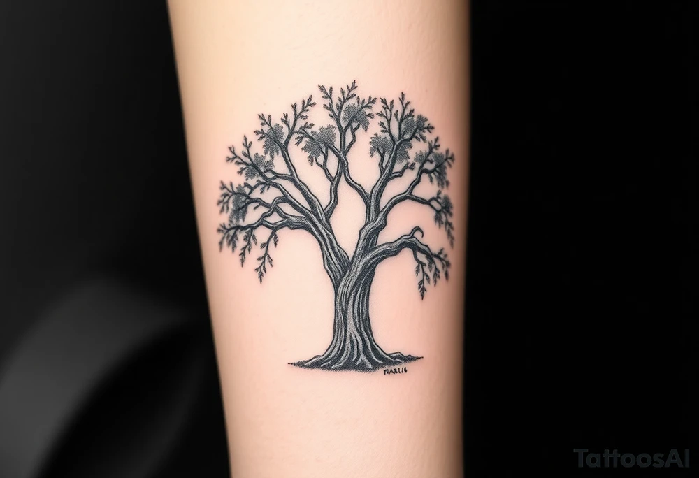 Oak trees with Spanish moss in a cemetery tattoo idea