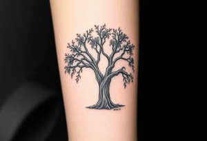 Oak trees with Spanish moss in a cemetery tattoo idea