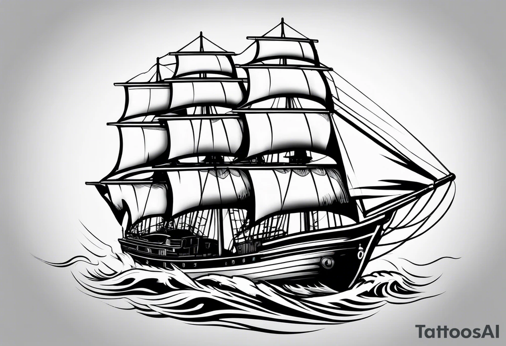 Sail boat tattoo idea