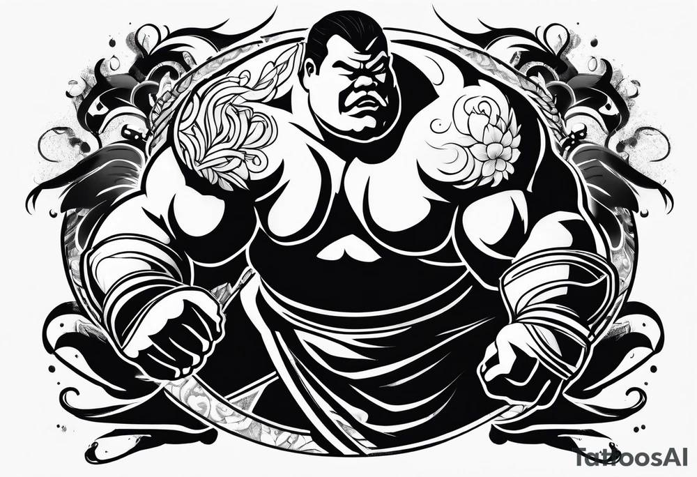 sumo wrestler tattoo idea