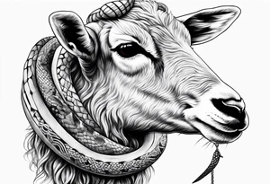 Tattoo of lamb eating a snake tattoo idea