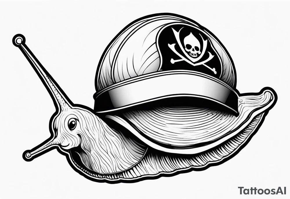 Snail with pirate hat tattoo idea