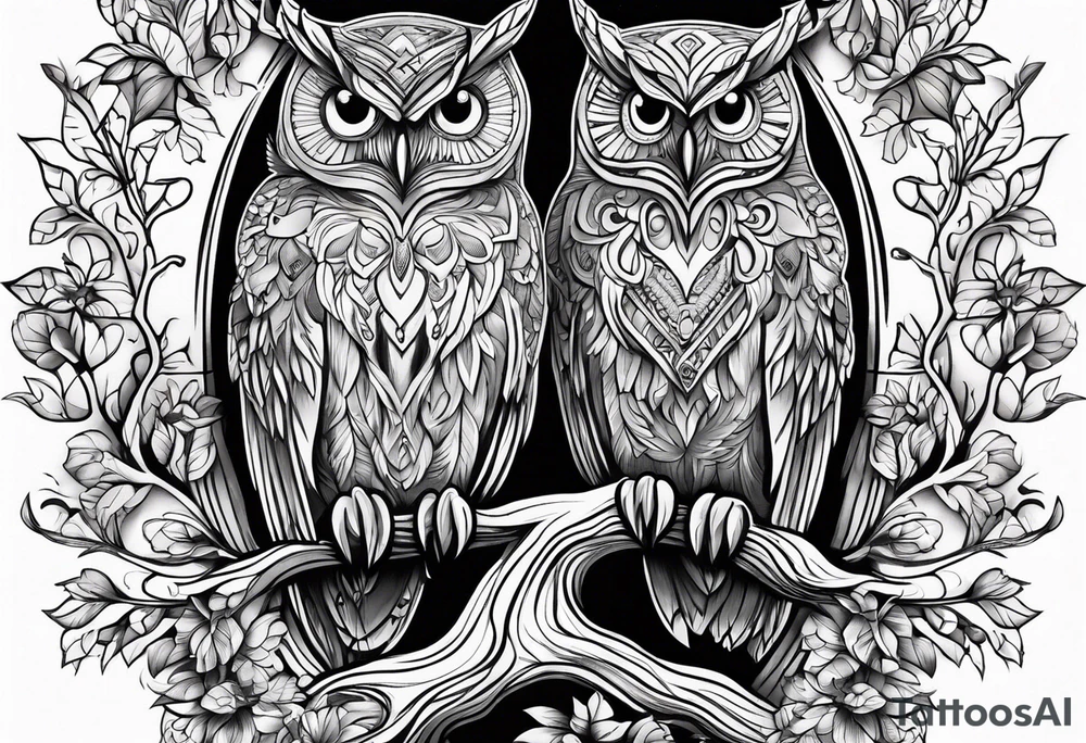owl tree tattoo idea