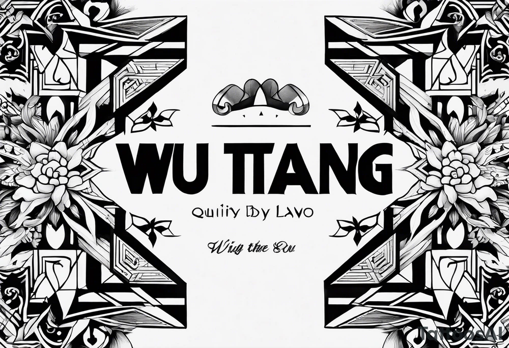 Wu-Tang label but instead of it, saying Wu-Tang  write, down by Law tattoo idea