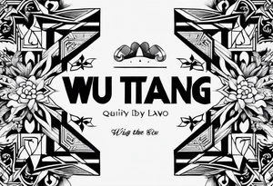 Wu-Tang label but instead of it, saying Wu-Tang  write, down by Law tattoo idea