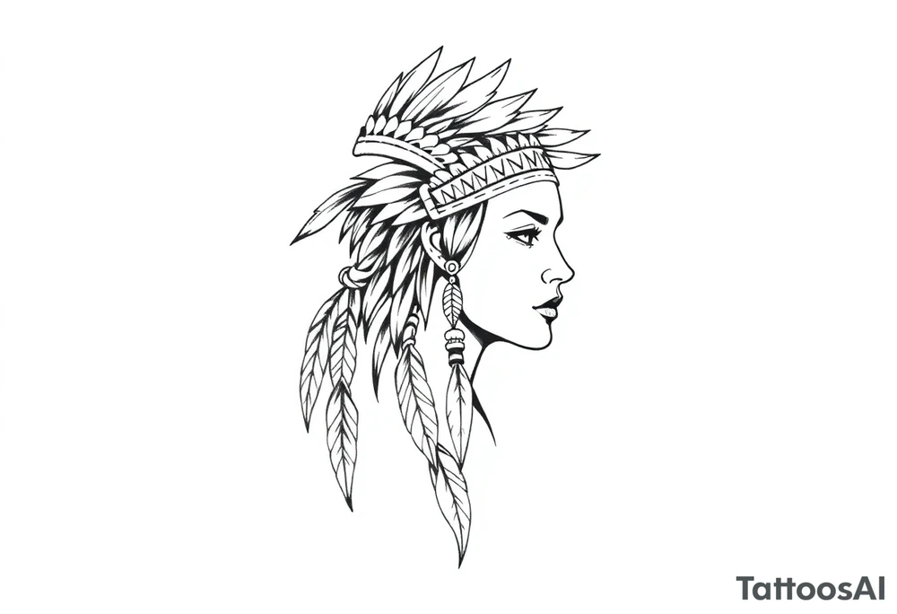 Female Native American tattoo idea