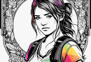 Last of Us tattoo that incorporates Pride colors. No character faces! tattoo idea